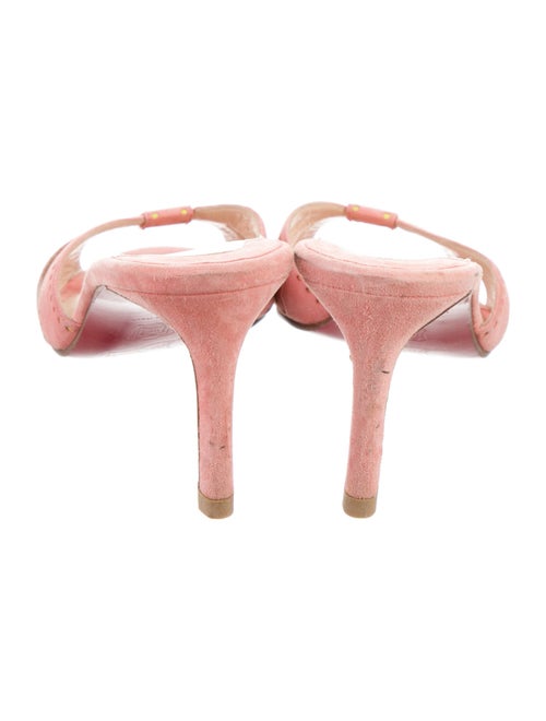 Christian Louboutin Suede Lasercut Accents Slides