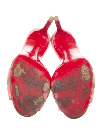 Christian Louboutin Suede Lasercut Accents Slides