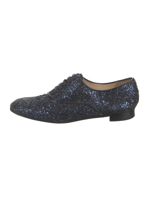 Christian Louboutin Glitter Leather Trim Embellishment Oxfords