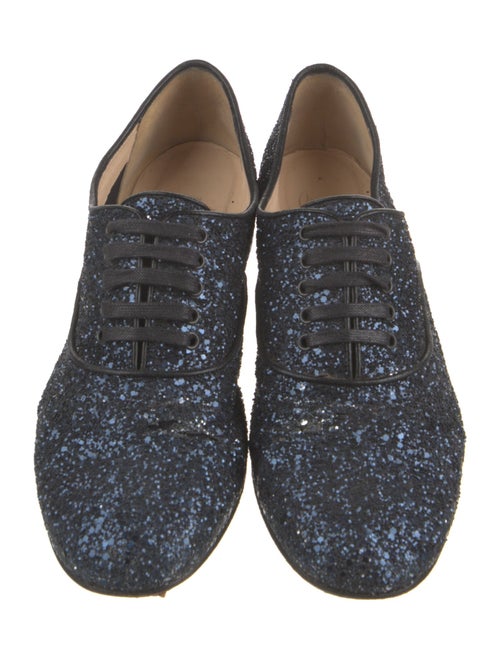 Christian Louboutin Glitter Leather Trim Embellishment Oxfords