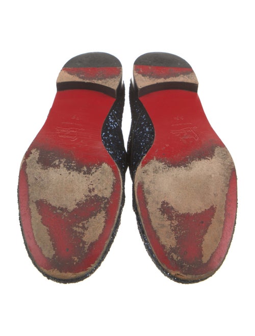 Christian Louboutin Glitter Leather Trim Embellishment Oxfords