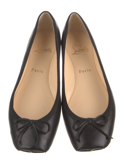 Christian Louboutin Leather Bow Accents Ballet Flats