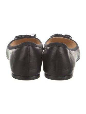 Christian Louboutin Leather Bow Accents Ballet Flats