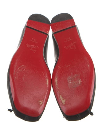 Christian Louboutin Leather Bow Accents Ballet Flats