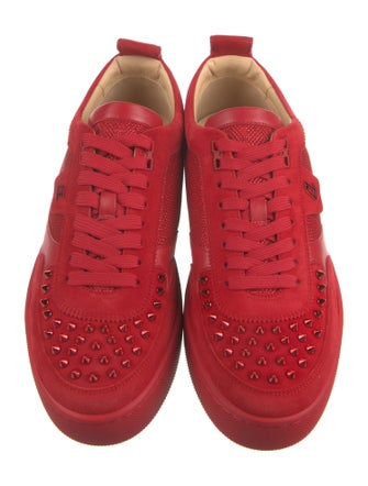 Christian Louboutin Spike Accents Suede Sneakers