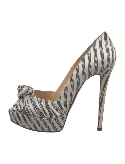 Christian Louboutin Satin Striped Pumps