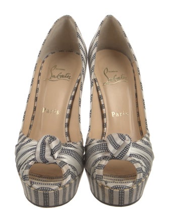 Christian Louboutin Satin Striped Pumps