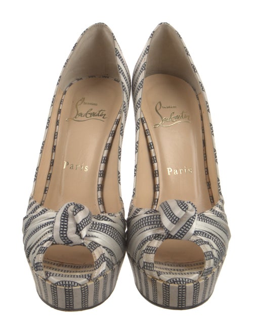 Christian Louboutin Satin Striped Pumps