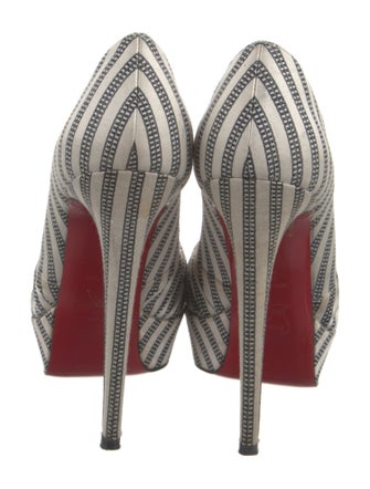 Christian Louboutin Satin Striped Pumps