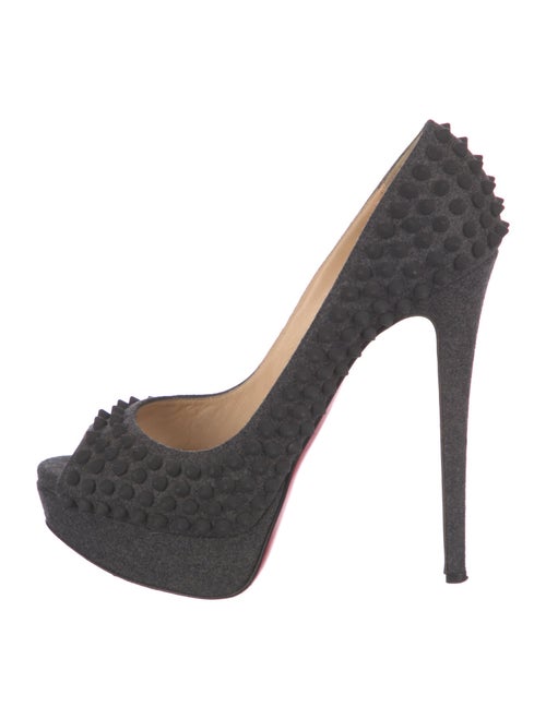 Christian Louboutin Spike Accents Wool Pumps