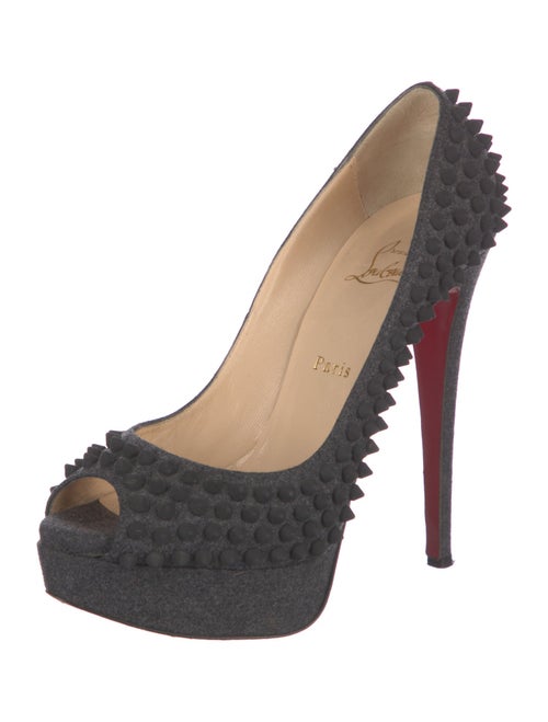Christian Louboutin Spike Accents Wool Pumps