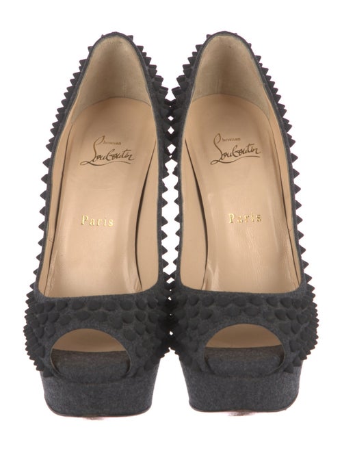 Christian Louboutin Spike Accents Wool Pumps