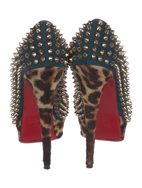 Christian Louboutin Spike Accents Suede Pumps