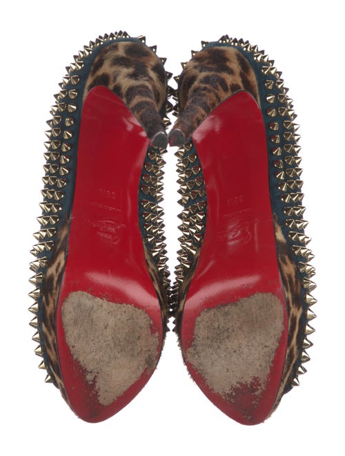 Christian Louboutin Spike Accents Suede Pumps