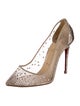 Christian Louboutin Mesh Crystal Embellishments Pumps