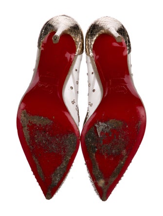 Christian Louboutin Mesh Crystal Embellishments Pumps