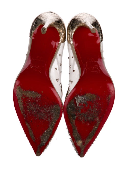 Christian Louboutin Mesh Crystal Embellishments Pumps