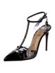 Christian Louboutin Spike Accents Leather T-Strap Pumps