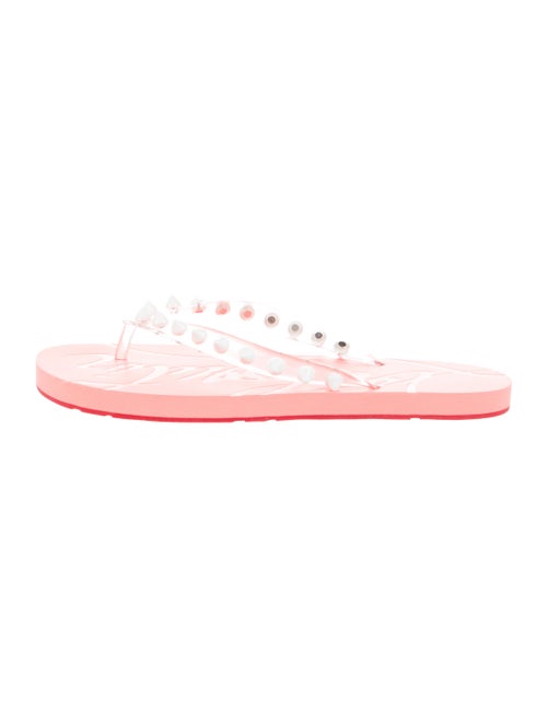 Christian Louboutin Spike Accents Rubber Flip Flops
