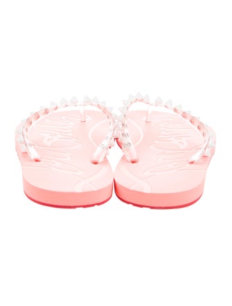 Christian Louboutin Spike Accents Rubber Flip Flops