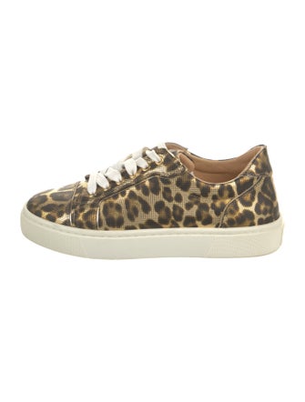 Christian Louboutin Leather Animal Print Sneakers