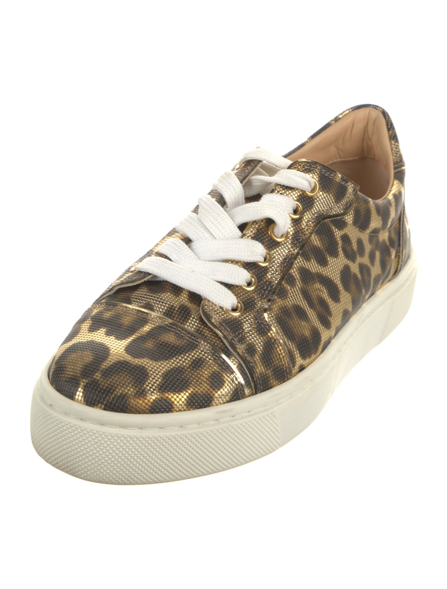 Christian Louboutin Leather Animal Print Sneakers