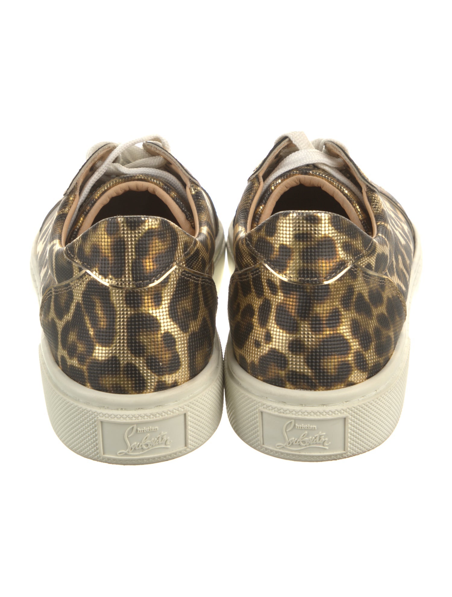 Christian Louboutin Leather Animal Print Sneakers