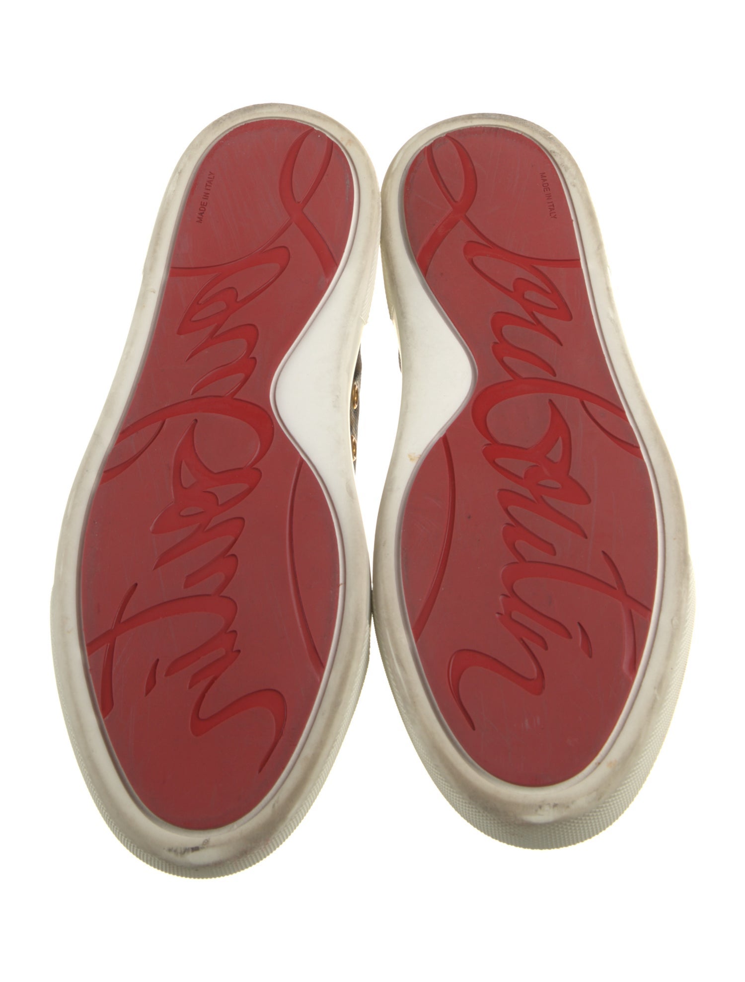 Christian Louboutin Leather Animal Print Sneakers