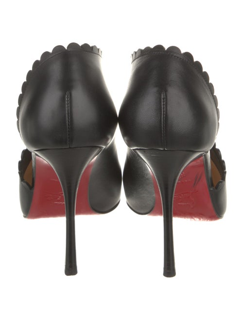 Christian Louboutin Leather Scalloped Accent Pumps