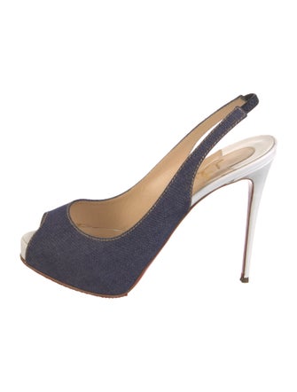 Christian Louboutin Denim Slingback Pumps