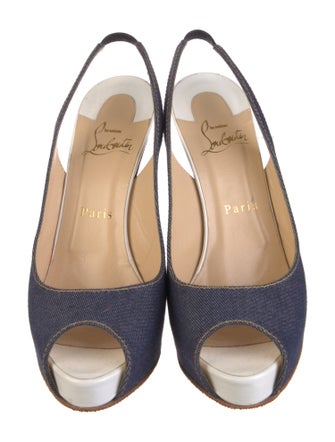 Christian Louboutin Denim Slingback Pumps
