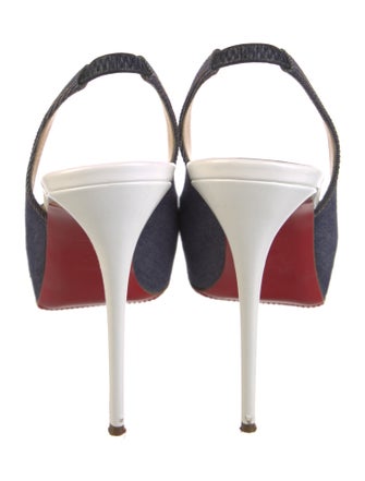 Christian Louboutin Denim Slingback Pumps