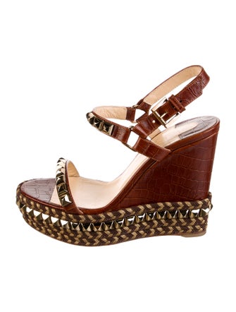 Christian Louboutin Leather Studded Accents Espadrilles