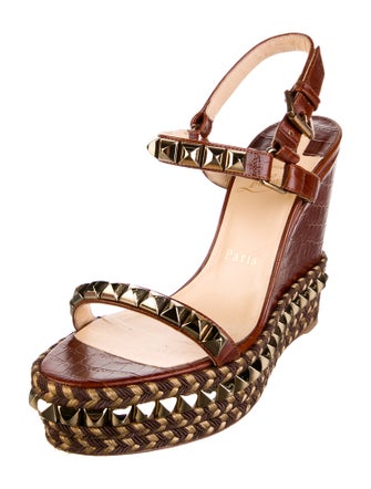 Christian Louboutin Leather Studded Accents Espadrilles