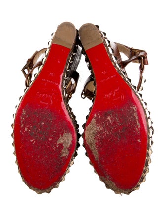 Christian Louboutin Leather Studded Accents Espadrilles