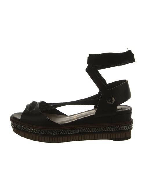 Christian Louboutin Leather Chain-Link Accents Slingback Flats