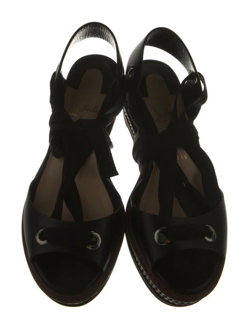 Christian Louboutin Leather Chain-Link Accents Slingback Flats