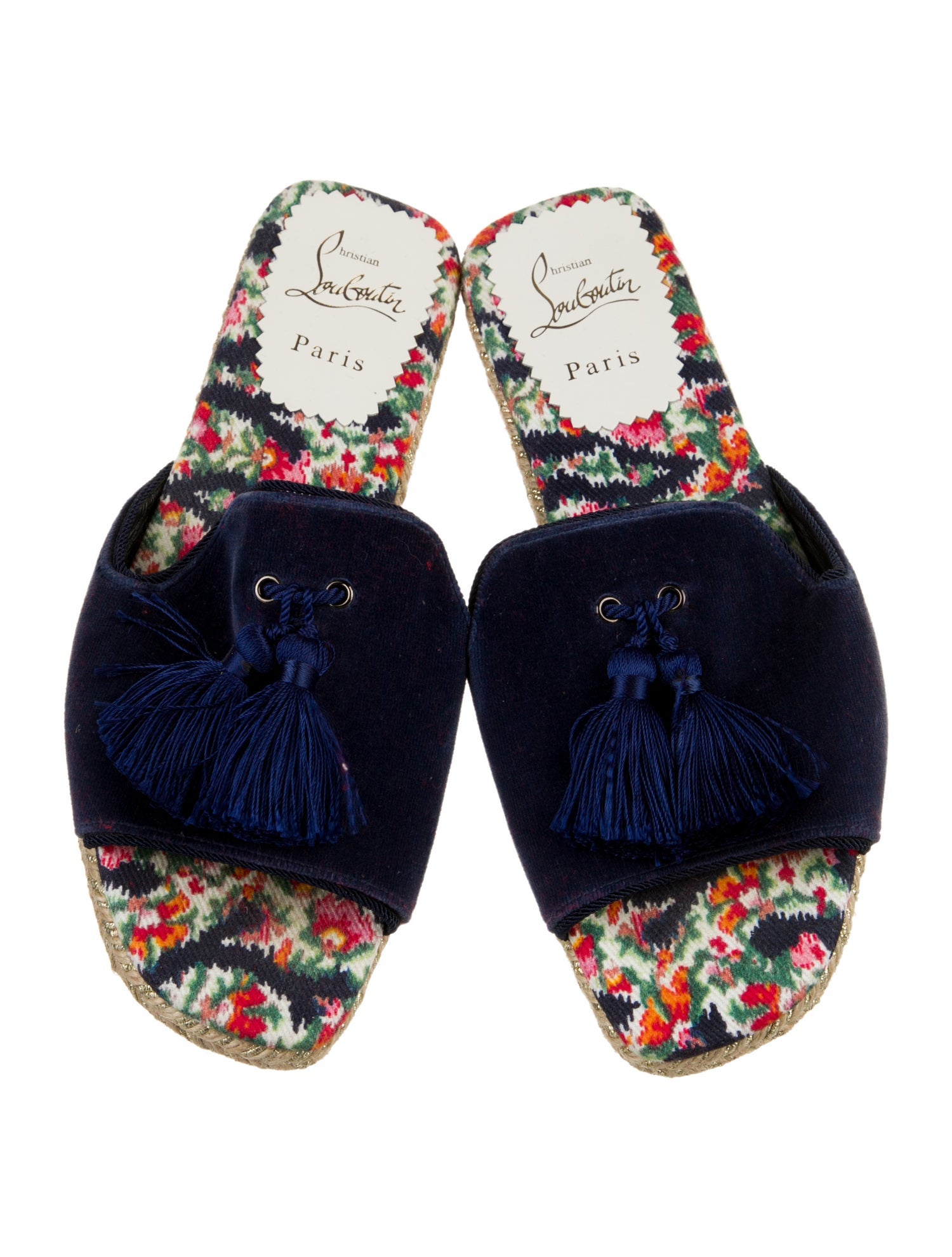 Christian Louboutin Velvet Floral Print Espadrilles