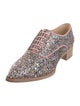Christian Louboutin Leather Glitter Accents Oxfords