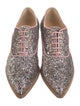 Christian Louboutin Leather Glitter Accents Oxfords