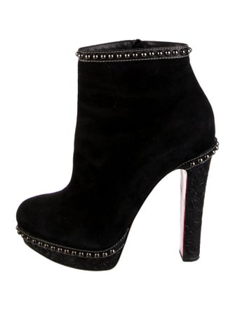 Christian Louboutin Suede Studded Accents Boots