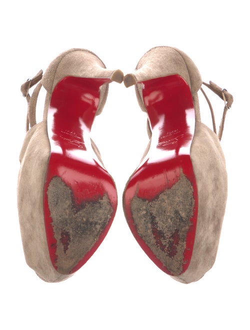 Christian Louboutin Suede T-Strap Pumps