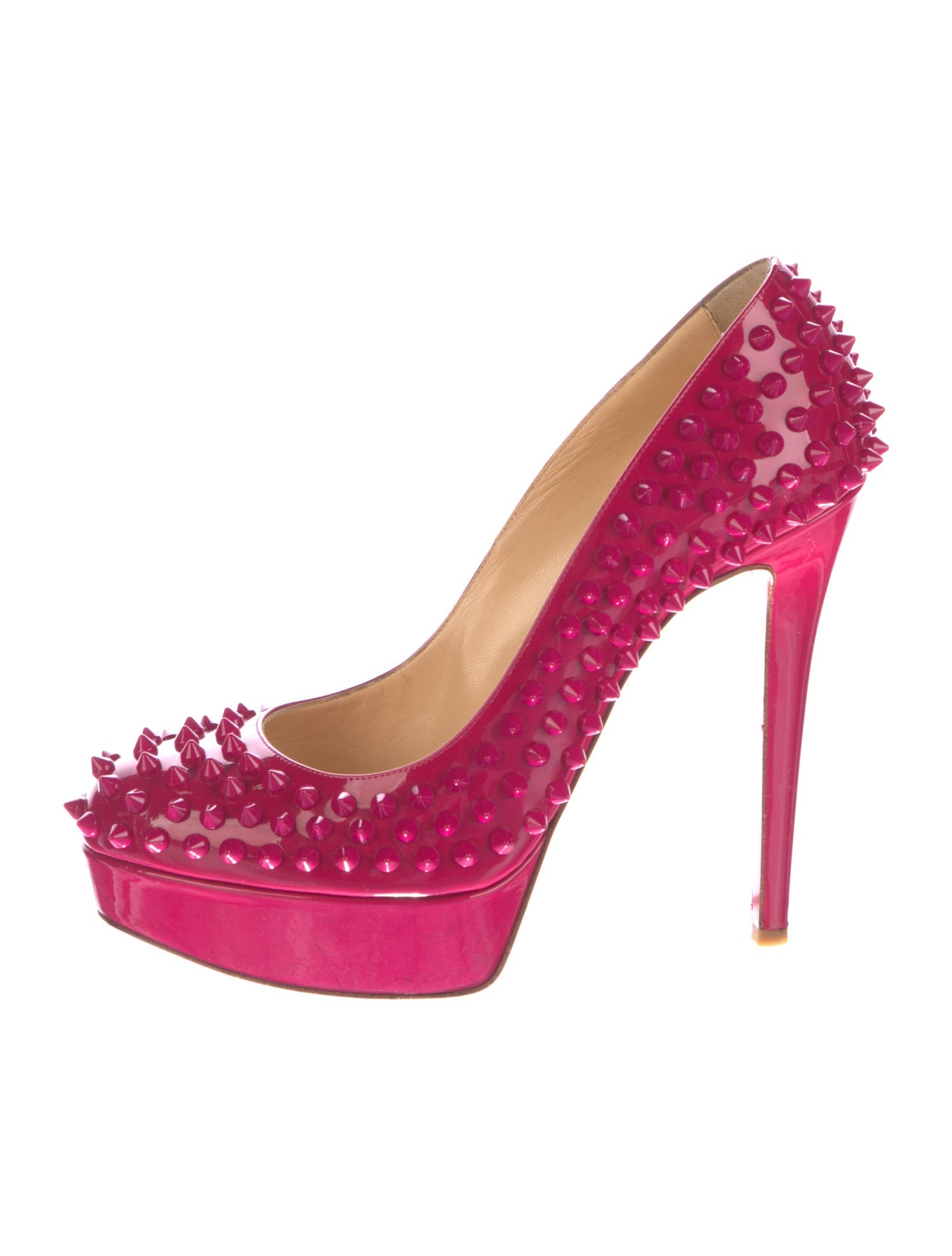Christian Louboutin Spike Accents Patent Leather Pumps