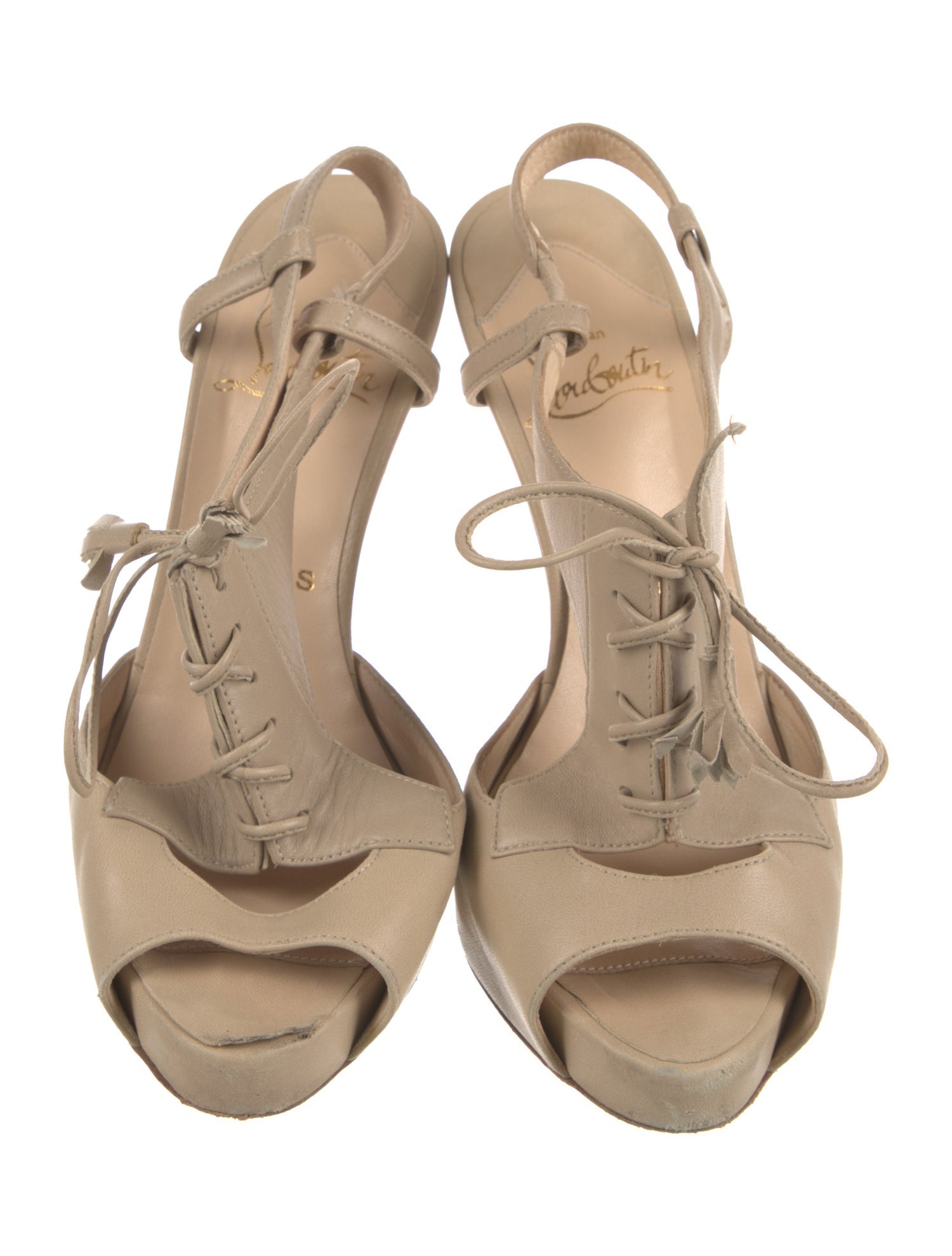 Christian Louboutin Leather Slingback Sandals