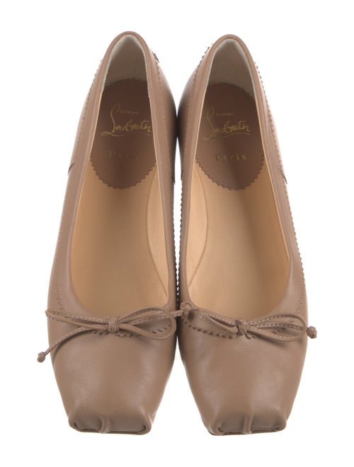 Christian Louboutin Leather Bow Accents Ballet Flats