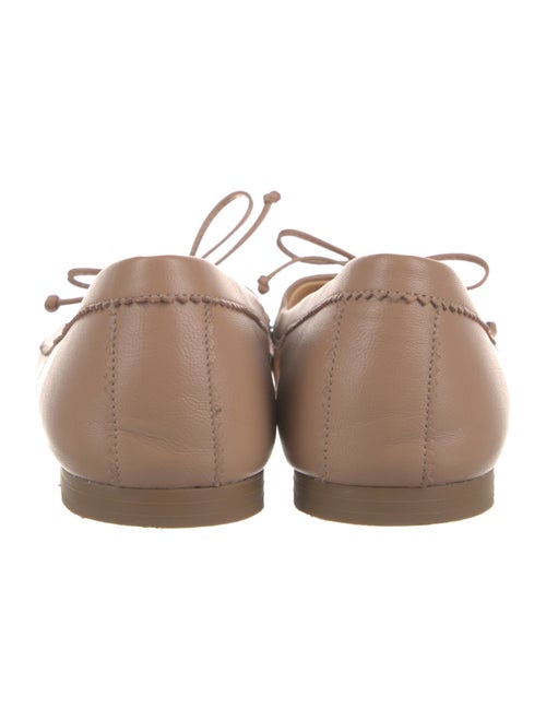 Christian Louboutin Leather Bow Accents Ballet Flats