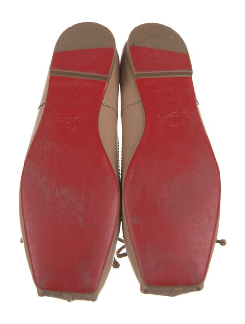 Christian Louboutin Leather Bow Accents Ballet Flats