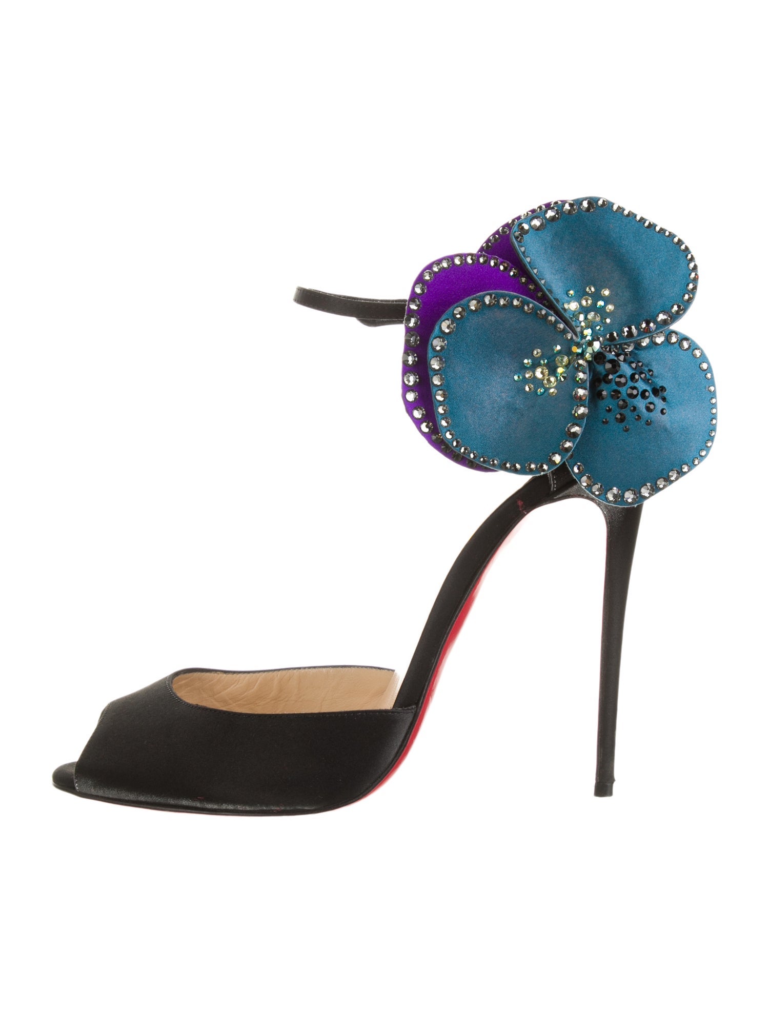 Christian Louboutin Satin Colorblock Pattern D'Orsay Pumps