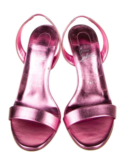 Christian Louboutin Leather Printed Slingback Sandals