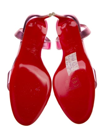 Christian Louboutin Leather Printed Slingback Sandals